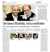Saviano e Rushdie, vizi a confronto